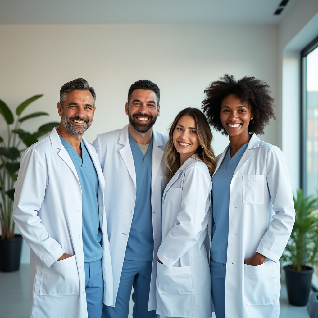 Equipe médica da MediVida sorrindo